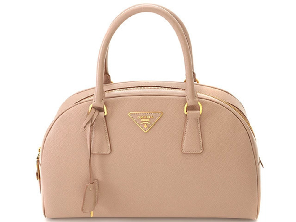 Prada handbag Saffiano leather pink Beige Cream